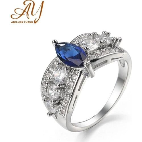 Anillos Yuzuk New Fine Natural Blue Quartz Ring 925 Sterling Silver Rings Engagement Gemstone Ring Silver Ring For Women Jewelry