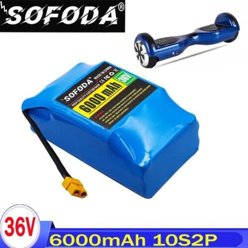 New KEDANONE 10S2P 36V 6000mAh Rechargeable Lithium-ion Battery 6.0AH Battery Pack for Self-suction Hoverboard Unicycle