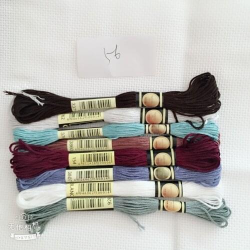 Oneroom DMC726-775 Multi-color 10Pcs/lot two labels Thread Cross Stitch Cotton Sewing Skeins Embroidery Thread Floss Kits 6