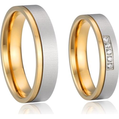 Wedding Rings Set For Men And Women 1 Pair Marriage Anniversary Lovers Alliance Jewelry Ring Couple Gift 2021 New Design