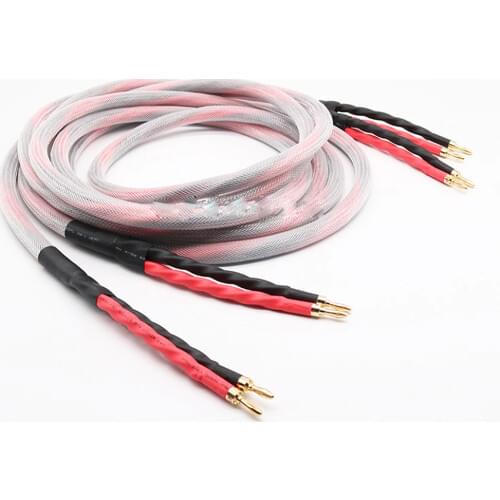 Pair Western Electric pure copper audio speaker cable ,wire with Banana plug connector