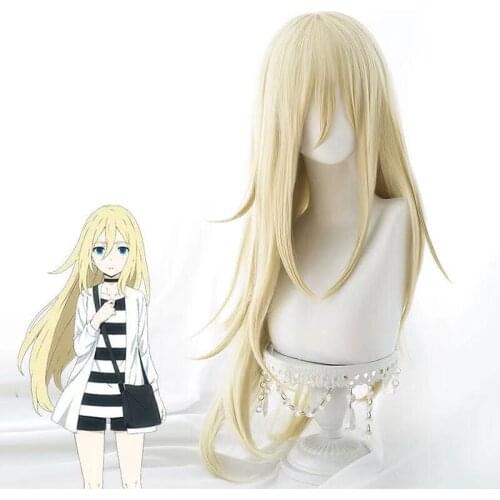 Anime Angels of Death Rachel Gardner Cosplay Wig Long Wavy Blonde Heat Resistant Synthetic Hair Wigs + Wig Cap
