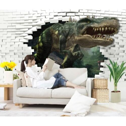 Custom papel DE parede infantil, 3 d dinosaur murals for boys and girls children room bedroom setting wall waterproof wallpaper