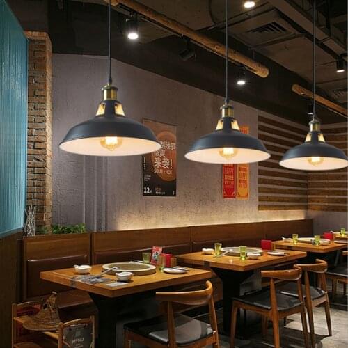 Retro Industrial 85-265V style Restaurant kitchen home lamp Pendant light Vintage Hanging Light lampshade Decorative lamps