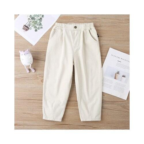 2021 Childrens Casual Pants Autumn New Childrens Korean Style Harem Pants Baby Boys and Girls Solid Loose Trousers 2-7 Years