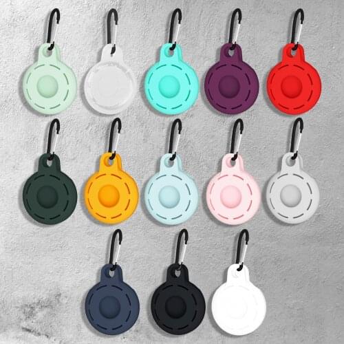 Anti-Lost Silicone Protective Hollow Sleeve Shell holder for airtag Tracker locator multiple colors with key chain