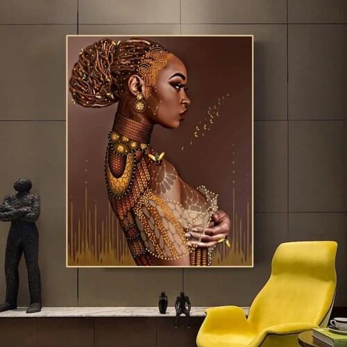 Modern Sexy African Black Women Canvas Paintings Wall Art Decorative Pictures Prints Poster Living Room Home Decoration Painting