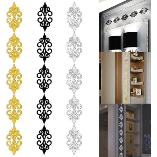 10pcs Acrylic Hollow Reflective Mirror Wall Stickers Removable DIY Decals Self Adhesive Art Murals Room Wall Decor for Home