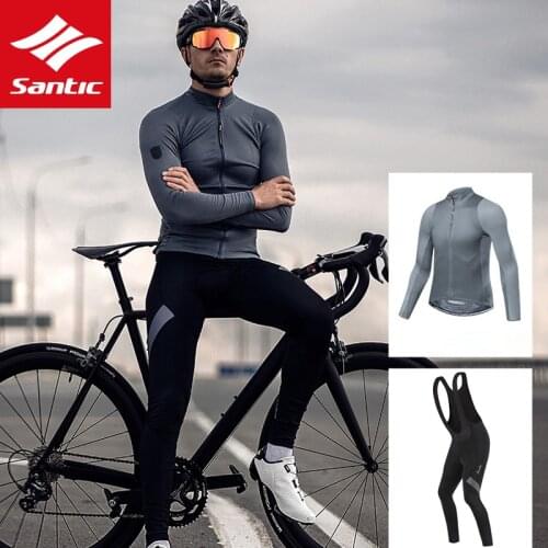 SANTIC Cycling Jersey Men Long Sleeve Bicycle Jersey Mtb Road Bike Jersey Autumn Sun-protective Bicycle Accessories
