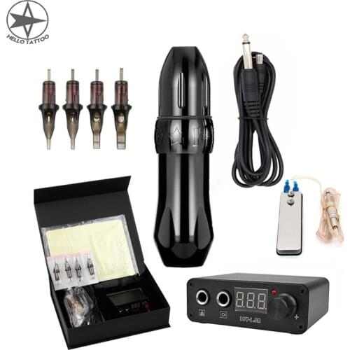 HELLO High Quality Tattoo Rotary Machine Pen Set Permanent Makeup Kits Mix Size Cartridge Needles for Tattoo Artist