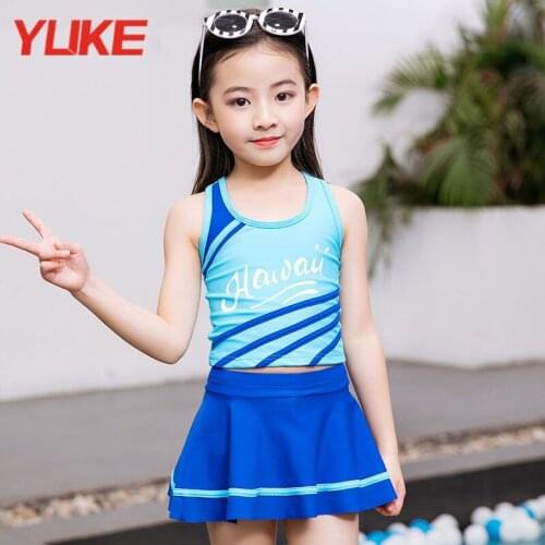 YUKE 2018 New Childrens Swim Wear Skirt Girls Swimming Cute Pattern Split Swimwear Summer Beach Little Girl Child Baby Swim Set