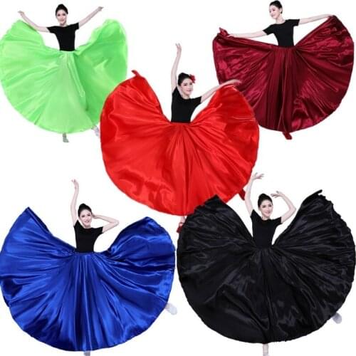 Women Ballroom Dance Skirt Waltz Tango Dress Practice Modern Belly Flamenco Costume 912-A359