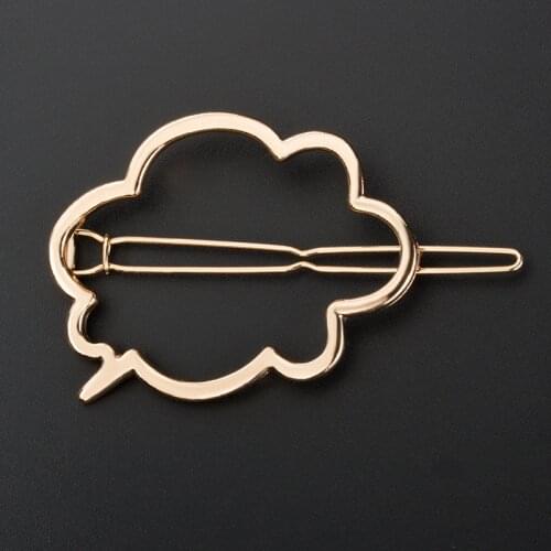 Hollow Cloud Metallic Hairgrips Hair Clips and Pins Women Golden Silver Plated Headwear Hair Accessories