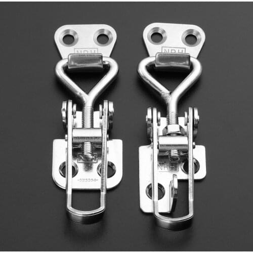 1pc Stainless Steel Latch Clamp Pull Spring Loaded Toggle Case Box Chest Trunk Clamp Latch Catches Hasp Steel Furniture Fittings