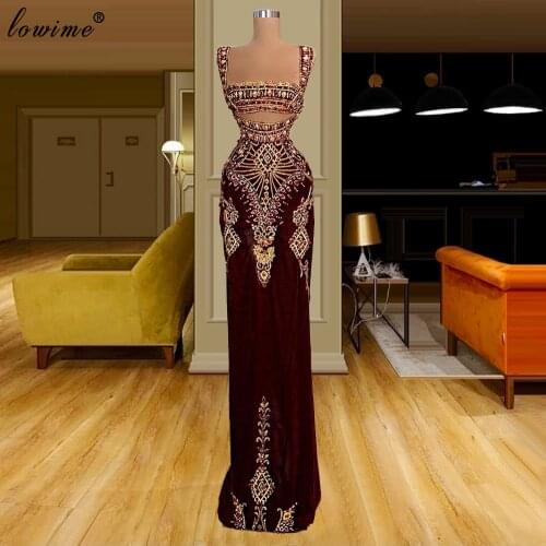 2020 Burgundy Crystals Prom Dresses Mermaid Speghetti Cocktail Party Dresses Women Evening Dresses Party Vestidos Formales