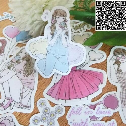 38 PCS/Lot Young girl Style Mix Stickers For Kids Skateboard Laptop Luggage Motorcycle Toy JDM Waterproof DIY Sticker