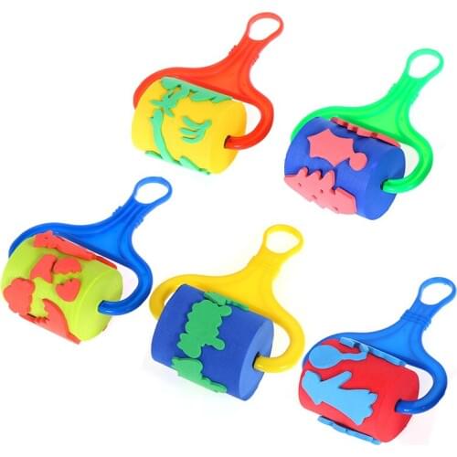 5pcs EVA Rolling Seal Stamp Preschool Stamps Toys Learning Educational Toys Gift Children Kids DIY Painting Drawing Tool