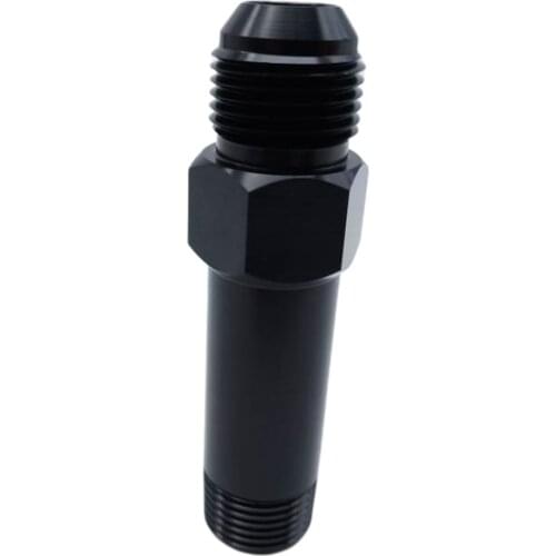 Aluminum Billet Turbo Oil Drain Flange Extension 1/2 NPT TO -10AN Flare Black