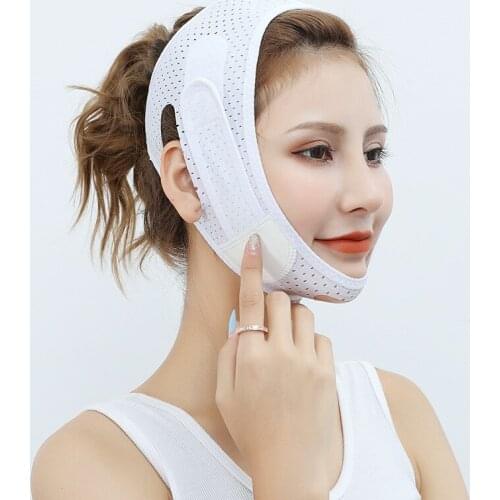 Anti Wrinkle Face Bandage Pink Breathable V Face Cheek Lift Up Band Face Thin Mask Reduce Double Chin V-Line Shaping Bandage