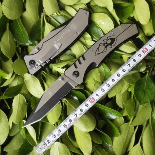 Free shipping Outdoor EDC tool half serrated knife camping survival knife High hardness, sharp Black spider knife