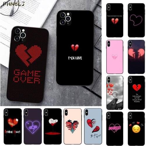 FHNBLJ Broken Heart TPU Soft Silicone Phone Case Cover for iPhone 11 pro XS MAX 8 7 6 6S Plus X 5 5S SE 2020 XR case
