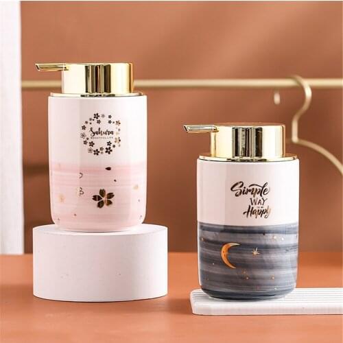 400ml Foaming Soap Dispenser Bathroom Hand Sanitizer Shower Gel Shampoo Bottle Ceramic Mousse Foaming Empty Refill Sub-bottling