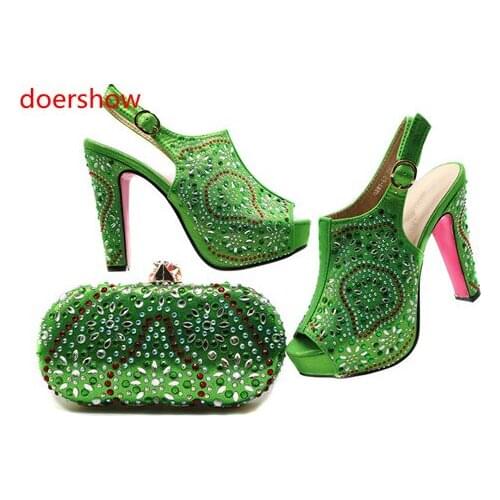 Doershow New Arrival Italian Women Shoe and Bag Set African Matching Shoes and Bags Italian In Women Party Shoes! !SMQ1-6