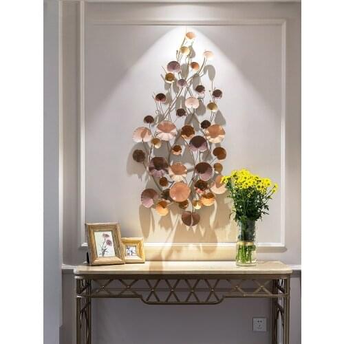 European Wrought Iron Leaf Wall Sticker Home Background Porch Wall Mural Decoration Corridor Hotel Store Wall Hanging Ornaments