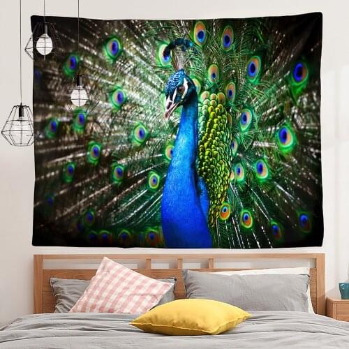 Animal Peacock Picture Background Cloth Ins Decoration Tapestry Home Decoration Bedside Bedroom Wall Covering Tapestry Wall