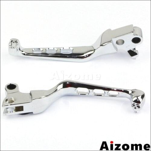 Chrome Motorcycle Skull Brake Clutch Levers For Harley Sportster XL 96-2003 Softail 96-2012 Road King 96-2007 Hand Levers