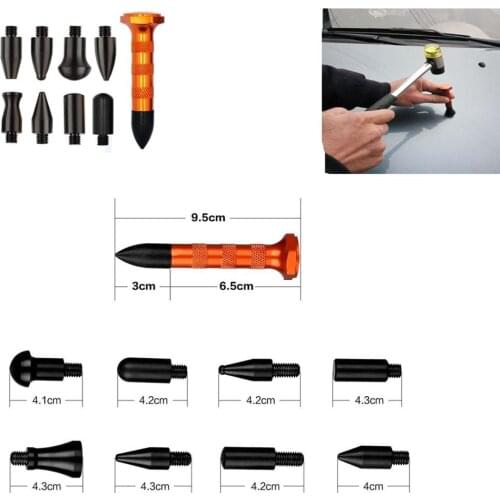 Auto Body Tools Paintless Dent Repair Knockdown Metal Tap Down Tools Dent Lifter Dent Fix Tools With 9 Heads