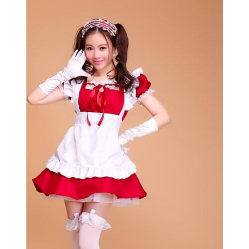 Lolita french satin adult pink sissy maid long cosplay Fancy Dress Uniform japanese anime kids sexy maid costumes women costume