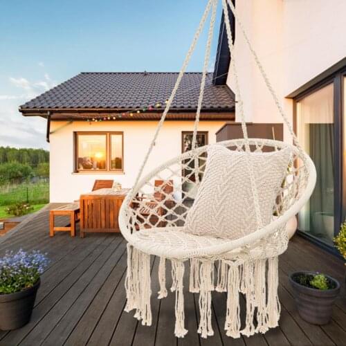 Round Hammock Round Hammock Swing Hanging Chair Outdoor Indoor Furniture Hammock Chair for Garden Dormitory Child Adult