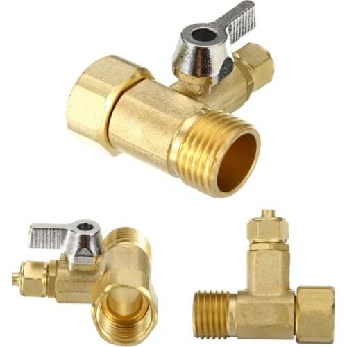 1/2'' To 1/4'' Brass Feed Ball Valve Water Filter Adapter Tee Connector Faucet Reverse Osmosis System for Home Water Taps Faucet