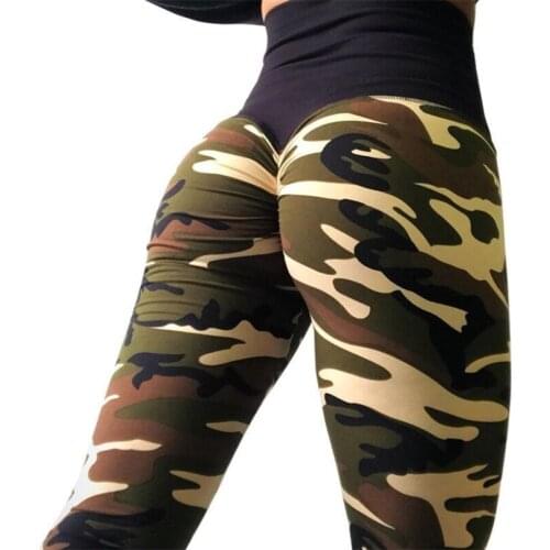 YSDNCHI Fitness Legging Bodybuilding Sexy Pants Push Up Trousers Elastic High Waist Camouflage Women Polyester Workout