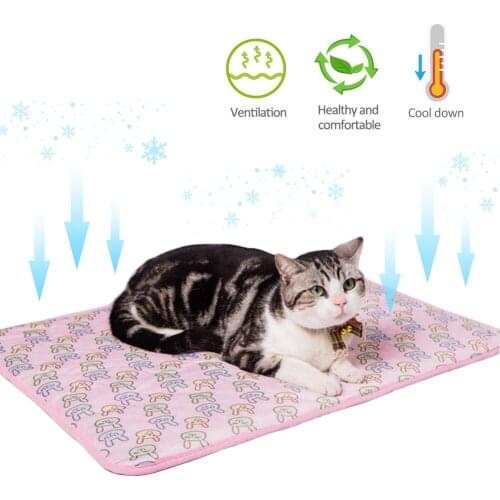 Summer Pet Self Cooling Pad Cooling Mat Dog Cooling Blanket Dogs Cat Blanket Sofa Breathable PetSilk Kennel Mat 70*100CM/50*70CM