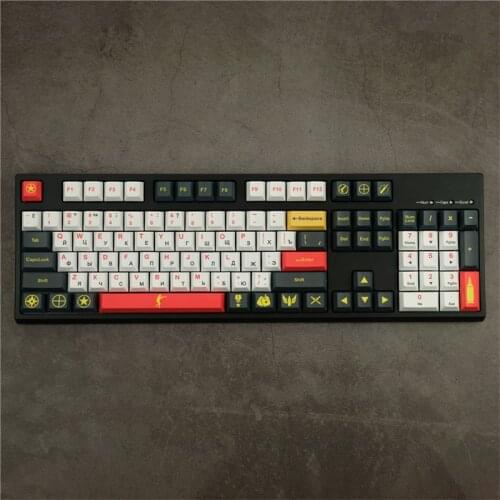 Russian Root PBT Keycaps Set Russian Font Cherry Profile For MX Mechanical Gaming Keyboard ANSI GH60 GK61 GK64 84 87 104 108