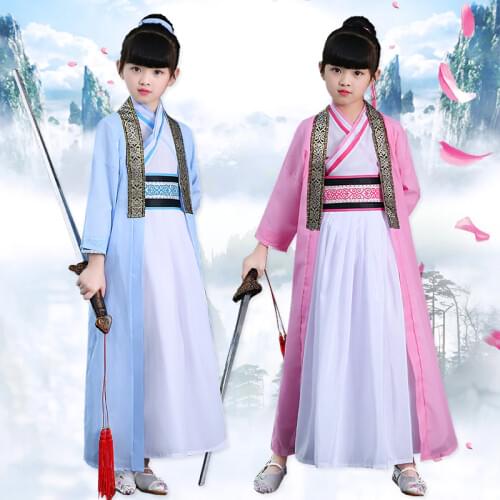 Hanfu National Costume Ancient Chinese Fairy Cosplay Costumes Hanfu Children Girls Traditional Chinese Clothing for Stage Dress