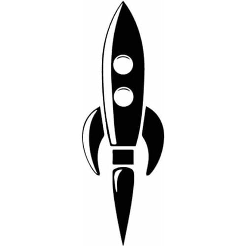 Easy Rocket Launch Rocket Decals High Quality Car Window Decoration Personalized Pvc Waterproof Decals Black/white, 16cm*5cm