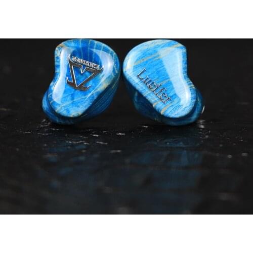 TONEKING LUCIFER Earbud 10mm Plant Fiber Composite Two Diaphragm Dynamic Earphone HIFI 2Pin IEM With Resin Stable Wood Shell