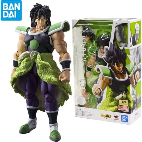 Original Bandai Tamashii Nations Dragon Ball Z Broly Super Saiyan S.h. Figuarts Doll Collection Action Figure Model Kids Toys