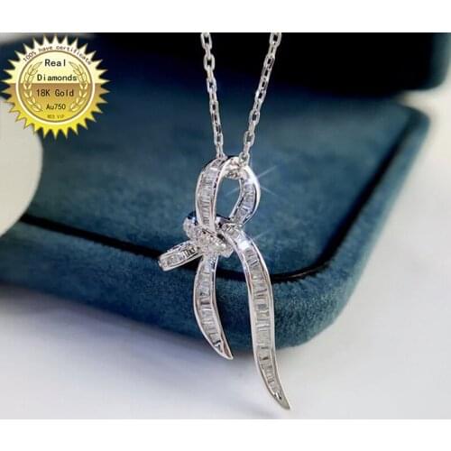 100% 18K white gold natural diamond necklace all use 0.36ct diamond and have certificate