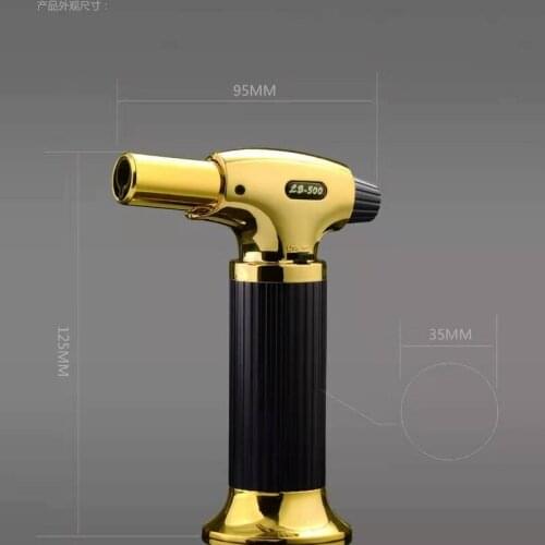 Personalized Welding Torch Lighter Inflatable Spray Gun Windproof Cigar Ignition Gadgets for Men Briquets Et Accessoires Fumeurs