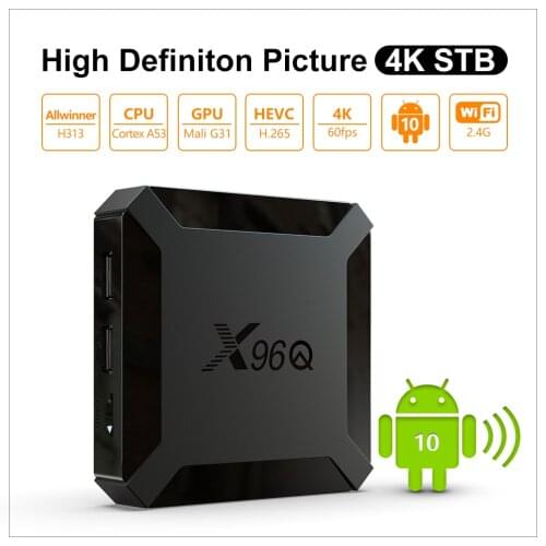 X96Q smart TV box Android 10.0 Allwinner H313 Quad Core 2.4G Wifi 4K Media Player MINI Android IP TV Set Top Box PK tX3 MINI