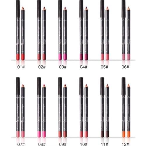 6Pcs/set Professional Waterproof Lipstick Pen Wood Lipliner Soft Pencil Charming Contour Makeup Lipstick Makeup Tool TSLM1