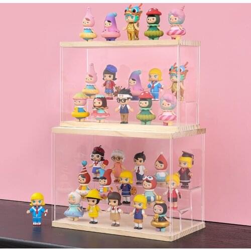 Transparent acrylic blind box storage box hand-made matt display stand desktop dustproof doll storage box