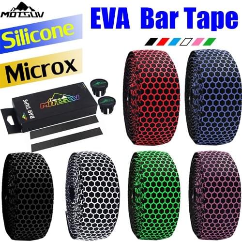 MOTSUV Bicycle Handlebar Tape Road Bike Silica Gel Tape EVA Soft Breathable Bike Bar Tape Fixed Gear Belt Bicycle Accessories