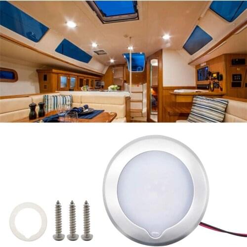 RV Interior Light 9-30V White LED Roof Ceiling Dome Lamp Touch Lantern For Yacht Marine Campervan Boat Travel Trailer(150MM)