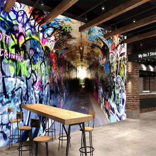 Time tunnel channel bar KTV restaurant background wall professional production mural wholesale wallpaper mural poster photo wall