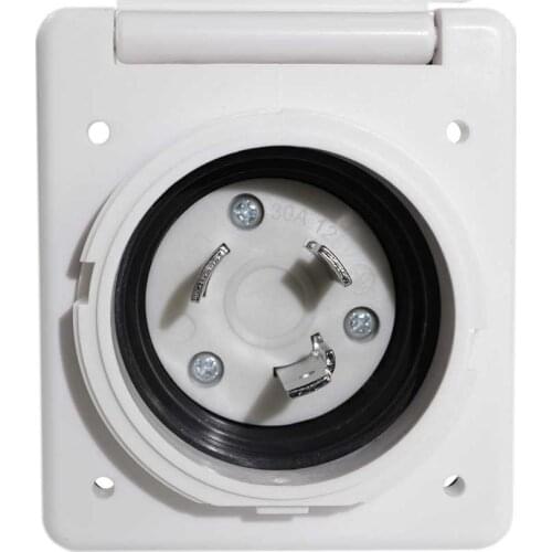 High Quality American RV Suitable For Waterproof Power Socket 30A Pin Twist Lock Connection 125V White With Waterproof Cover